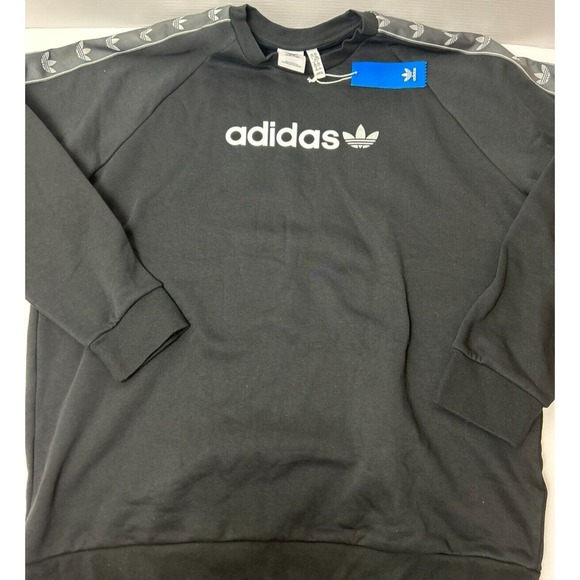 adidas Other - Adidas Originals Mens 2XL Fleece Crew Neck Sweater Black Leaf Logo HR4453